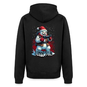 Méchant Noël Gamer Bonhomme de neige Joyeux Noël - Veste à capuche bio Premium Unisexe - noir - Dos - Nico (187cm)