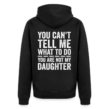 Funny Dad Tee For Father Daddy Papa From Daughter - Veste à capuche bio Premium Unisexe - noir - Dos - Nico (187cm)
