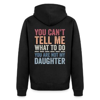 Funny Dad Tee For Father Daddy Papa From Daughter - Veste à capuche bio Premium Unisexe - noir - Dos - Nico (187cm)