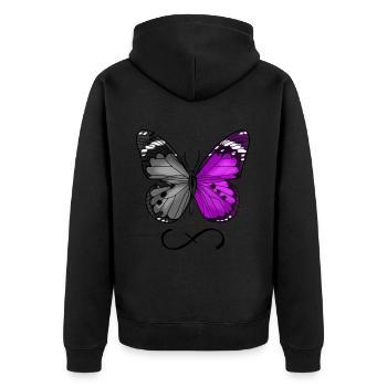 Papillon - Restez fort - Veste à capuche bio Premium Unisexe - noir - Dos - Nico (187cm)
