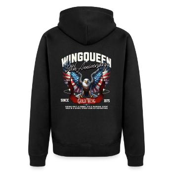 Goldwing Wing Queen 50e anniversaire 1975 - Veste à capuche bio Premium Unisexe - noir - Dos - Nico (187cm)