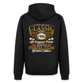 Né en 1986 36ème anniversaire cadeau hommes Fun - Veste à capuche bio Premium Unisexe - noir - Dos - Nico (187cm)