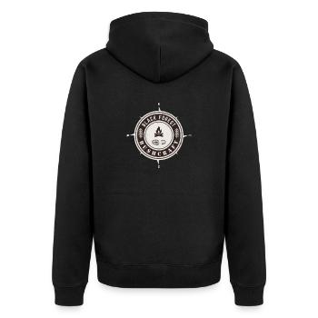 Black forest bushcraft - Unisex Premium Organic Zip Hoodie - black - Back - Nico (187cm)