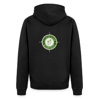 Let's explore the nature - Bushcraft - Unisex Premium Organic Zip Hoodie - black - Back - Nico (187cm)
