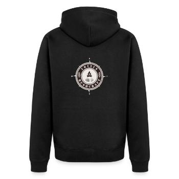 Bushcraft Schweden - Unisex Premium Bio Zip Hoodie - Schwarz - Hinten - Nico (187cm)