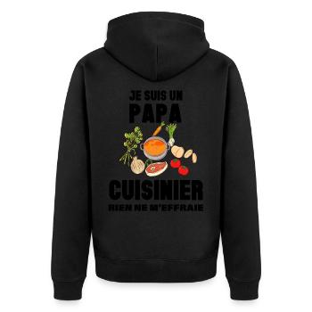 Je suis un papa cuisinier Cadeau Homme - Veste à capuche bio Premium Unisexe - noir - Dos - Nico (187cm)