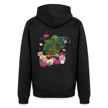 The Maracanã - Unisex Premium Organic Zip Hoodie - black - Back - Nico (187cm)