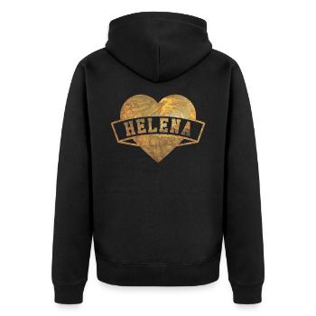 Helena Hearts Gold - Unisex Premium Organic Zip Hoodie - black - Back - Nico (187cm)