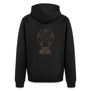 Heavy Metal Musik Sänger Band Genre - Unisex Premium Bio Zip Hoodie - Schwarz - Hinten - Nico (187cm)