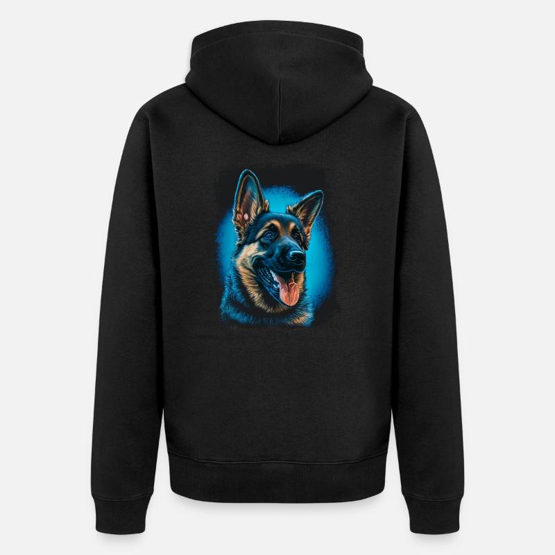 Deutscher Schäferhund - Unisex Premium Bio Zip Hoodie - Schwarz