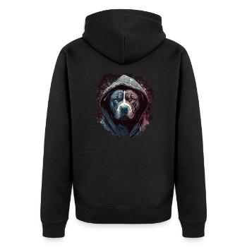 American Staffordshire Terrier - Veste à capuche bio Premium Unisexe - noir - Dos - Nico (187cm)