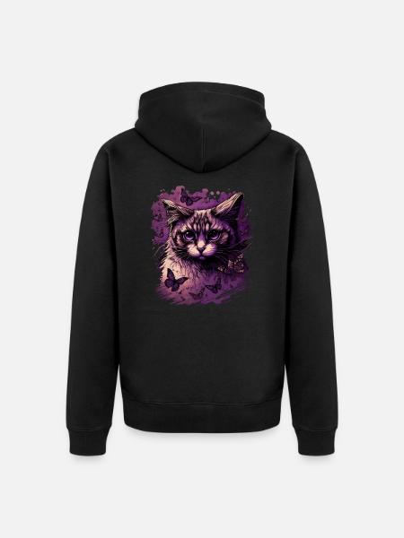 Maine Coon chat - Veste à capuche bio Premium Unisexe - noir
