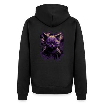 Chat siamois effrayant - Veste à capuche bio Premium Unisexe - noir - Dos - Nico (187cm)