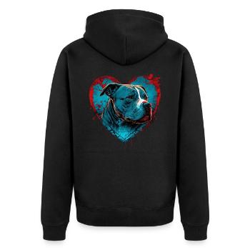 Cœur d’American Staffordshire Terrier - Veste à capuche bio Premium Unisexe - noir - Dos - Nico (187cm)