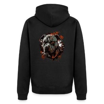 American Staffordshire Terrier - Unisex Premium Organic Zip Hoodie - black - Back - Nico (187cm)