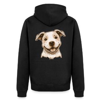 American Staffordshire Terrier - Unisex Premium Organic Zip Hoodie - black - Back - Nico (187cm)