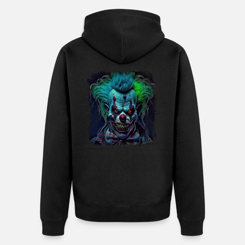 clown effrayant Skull Zombie - Veste à capuche bio Premium Unisexe - noir