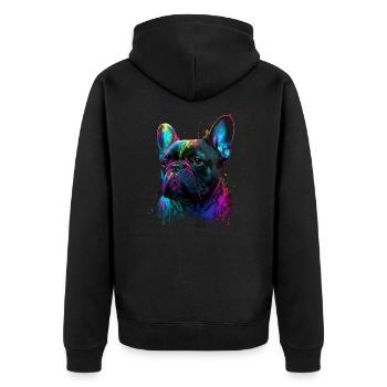 Français Bulldog - Veste à capuche bio Premium Unisexe - noir - Dos - Nico (187cm)