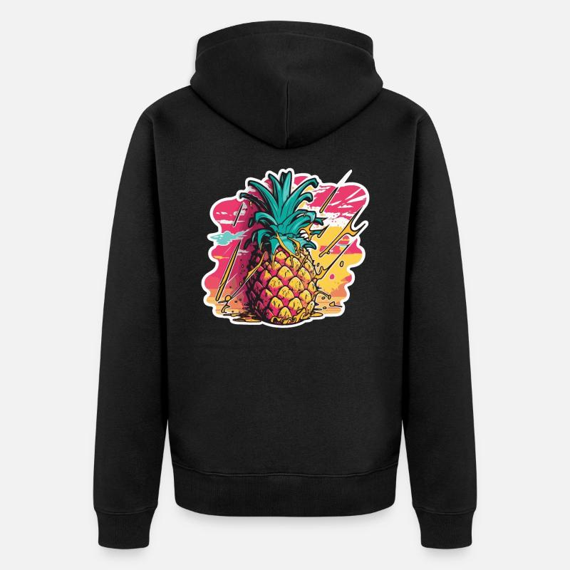 Ananas Fruit - Veste à capuche bio Premium Unisexe - noir