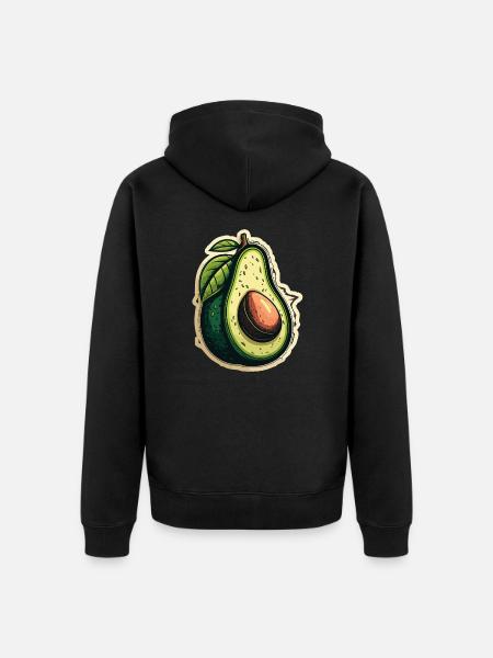 Avocado - Unisex Premium Organic Zip Hoodie - black