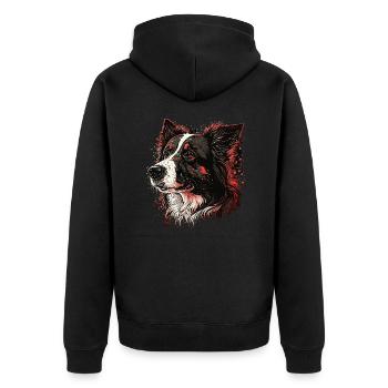 Border Collie - Veste à capuche bio Premium Unisexe - noir - Dos - Nico (187cm)