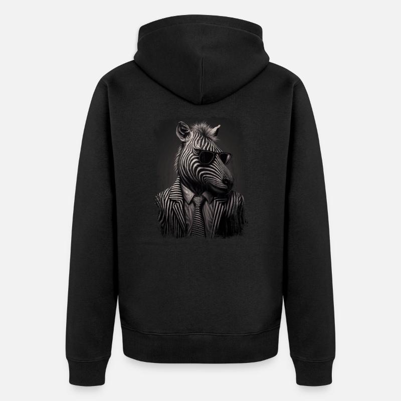 Zèbre extravagant - Veste à capuche bio Premium Unisexe - noir