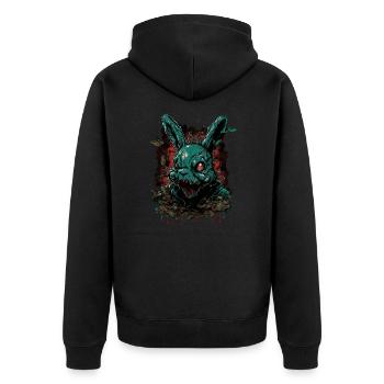 happy creepy easter - Unisex Premium Bio Zip Hoodie - Schwarz - Hinten - Nico (187cm)