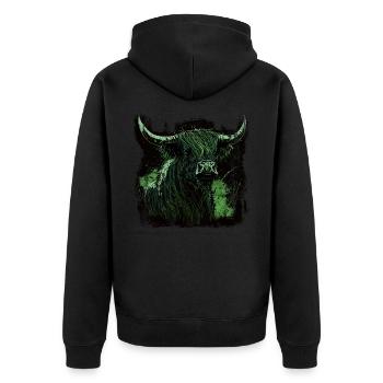 Bovins écossais des Highlands - Veste à capuche bio Premium Unisexe - noir - Dos - Nico (187cm)