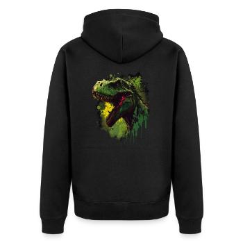 T. Rex est de mauvaise humeur - Veste à capuche bio Premium Unisexe - noir - Dos - Nico (187cm)