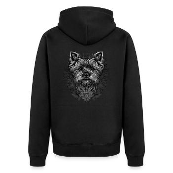 Yorkshire Terrier - Unisex Premium Organic Zip Hoodie - black - Back - Nico (187cm)