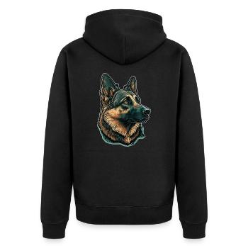 Berger allemand - Veste à capuche bio Premium Unisexe - noir - Dos - Nico (187cm)