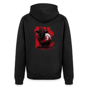 Cute black sheep - Unisex Premium Organic Zip Hoodie - black - Back - Nico (187cm)