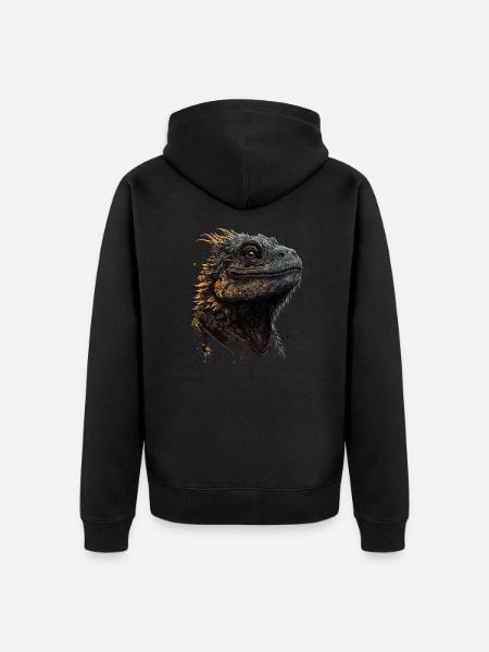 Bearded dragon - Unisex Premium Organic Zip Hoodie - black