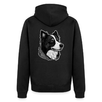 Border Collie - Veste à capuche bio Premium Unisexe - noir - Dos - Nico (187cm)