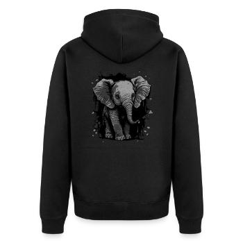 Mignon bébé éléphant - Veste à capuche bio Premium Unisexe - noir - Dos - Nico (187cm)