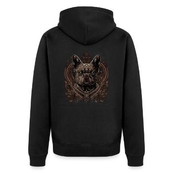Bouledogue français - Veste à capuche bio Premium Unisexe - noir - Dos - Nico (187cm)
