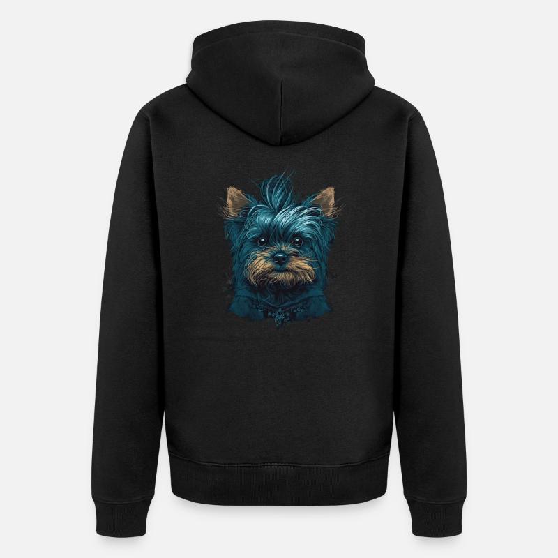 Punky Yorkshire Terrier - Veste à capuche bio Premium Unisexe - noir