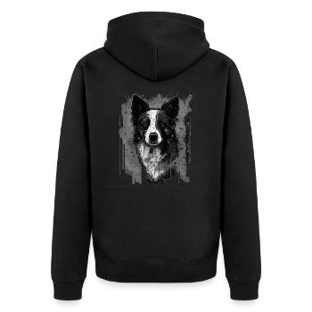Border Collie - Veste à capuche bio Premium Unisexe - noir - Dos - Nico (187cm)