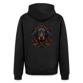 L’art du teckel - Veste à capuche bio Premium Unisexe - noir - Dos - Nico (187cm)