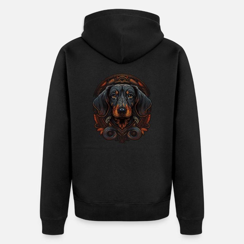 L’art du teckel - Veste à capuche bio Premium Unisexe - noir