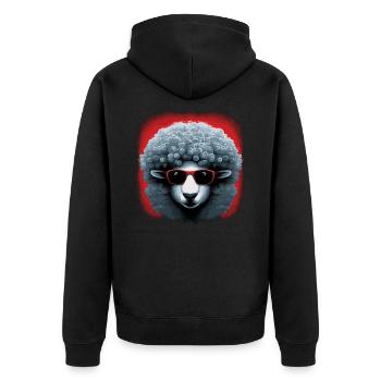 Flowerpower Moutons - Veste à capuche bio Premium Unisexe - noir - Dos - Nico (187cm)