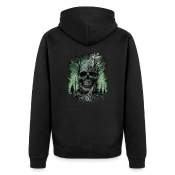 Forêt de crânes - Veste à capuche bio Premium Unisexe - noir - Dos - Nico (187cm)
