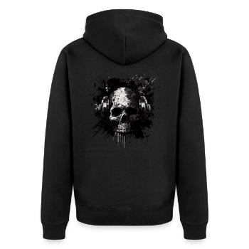 Disc Jockey à crâne de zombie - Veste à capuche bio Premium Unisexe - noir - Dos - Nico (187cm)
