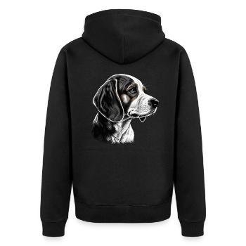 Beagle - Unisex Premium Bio Zip Hoodie - Schwarz - Hinten - Nico (187cm)