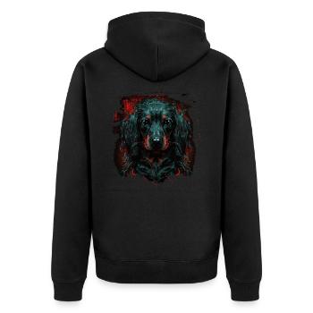 Chiot teckel - Veste à capuche bio Premium Unisexe - noir - Dos - Nico (187cm)