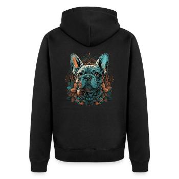 Bouledogue français - Veste à capuche bio Premium Unisexe - noir - Dos - Nico (187cm)
