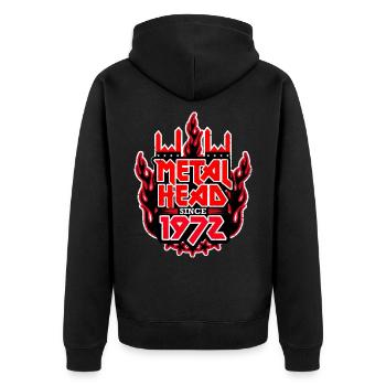 MÉTALLEUX depuis 1972 - Veste à capuche bio Premium Unisexe - noir - Dos - Nico (187cm)