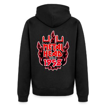 METALHEAD since 1958 - Unisex Premium Organic Zip Hoodie - black - Back - Nico (187cm)