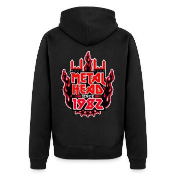 METALHEAD since 1982 - Unisex Premium Organic Zip Hoodie - black - Back - Nico (187cm)