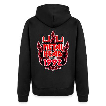 MÉTALLEUX depuis 1992 - Veste à capuche bio Premium Unisexe - noir - Dos - Nico (187cm)
